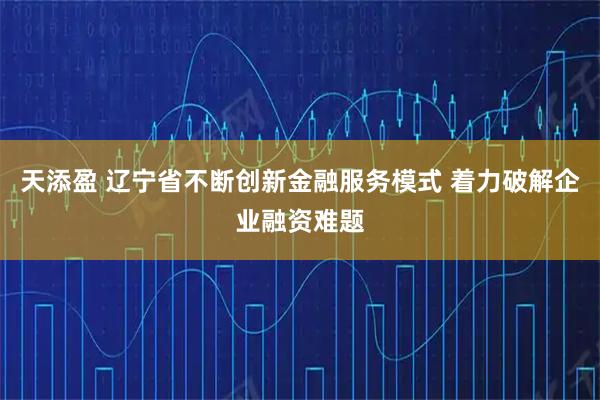 天添盈 辽宁省不断创新金融服务模式 着力破解企业融资难题